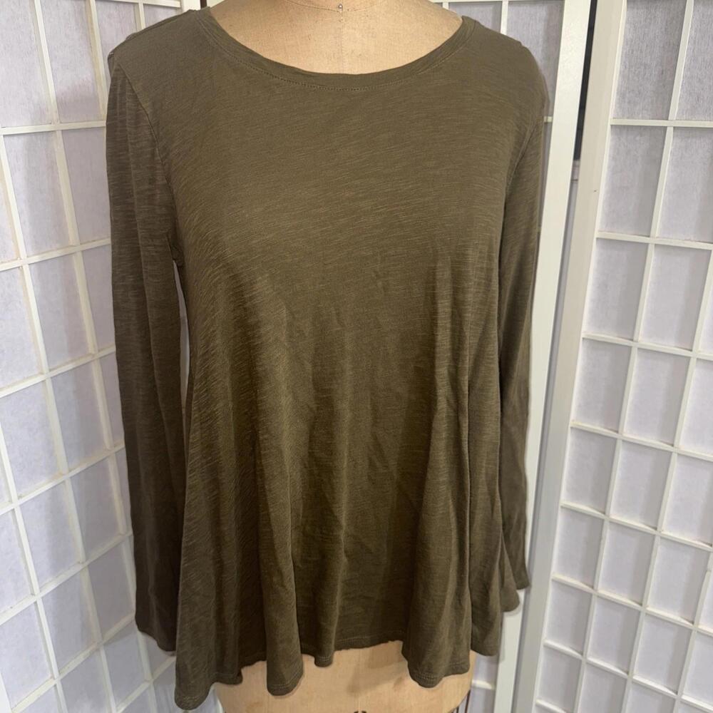 Old‎ Navy Blouse Green Gauze Long Sleeve Pullover Tunic Top Women’s XS New